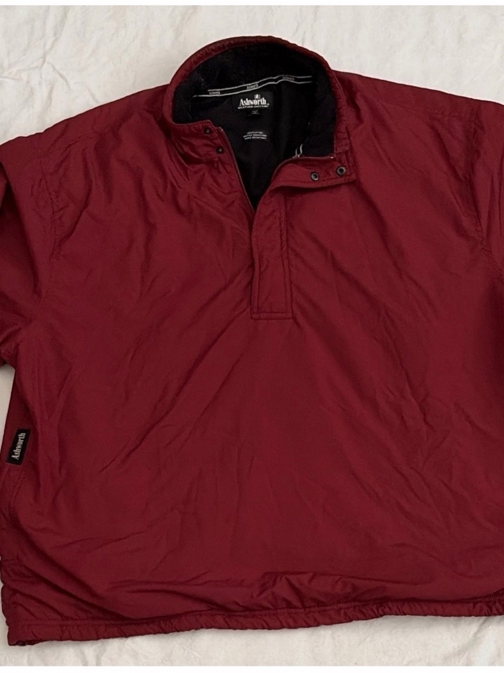 Ashworth Men’s Weather Systems Burgundy Half-Placket Pullover Windbreaker